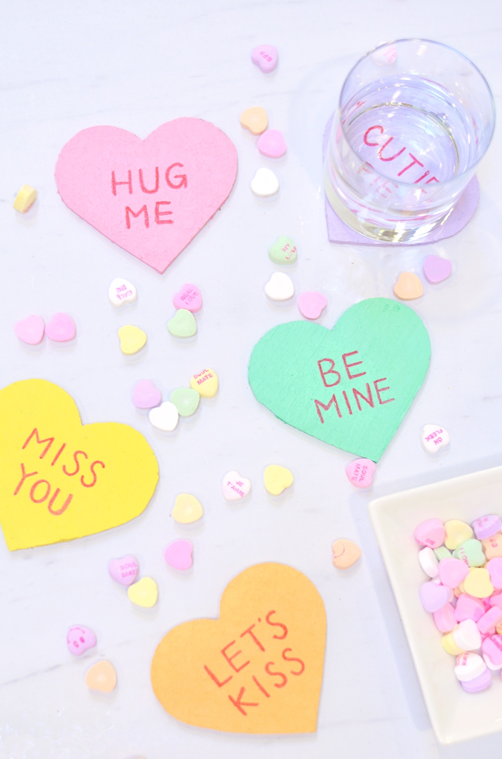 DIY Heart Coasters- Valentine's Day & Wedding Favors! - A Bubbly Life