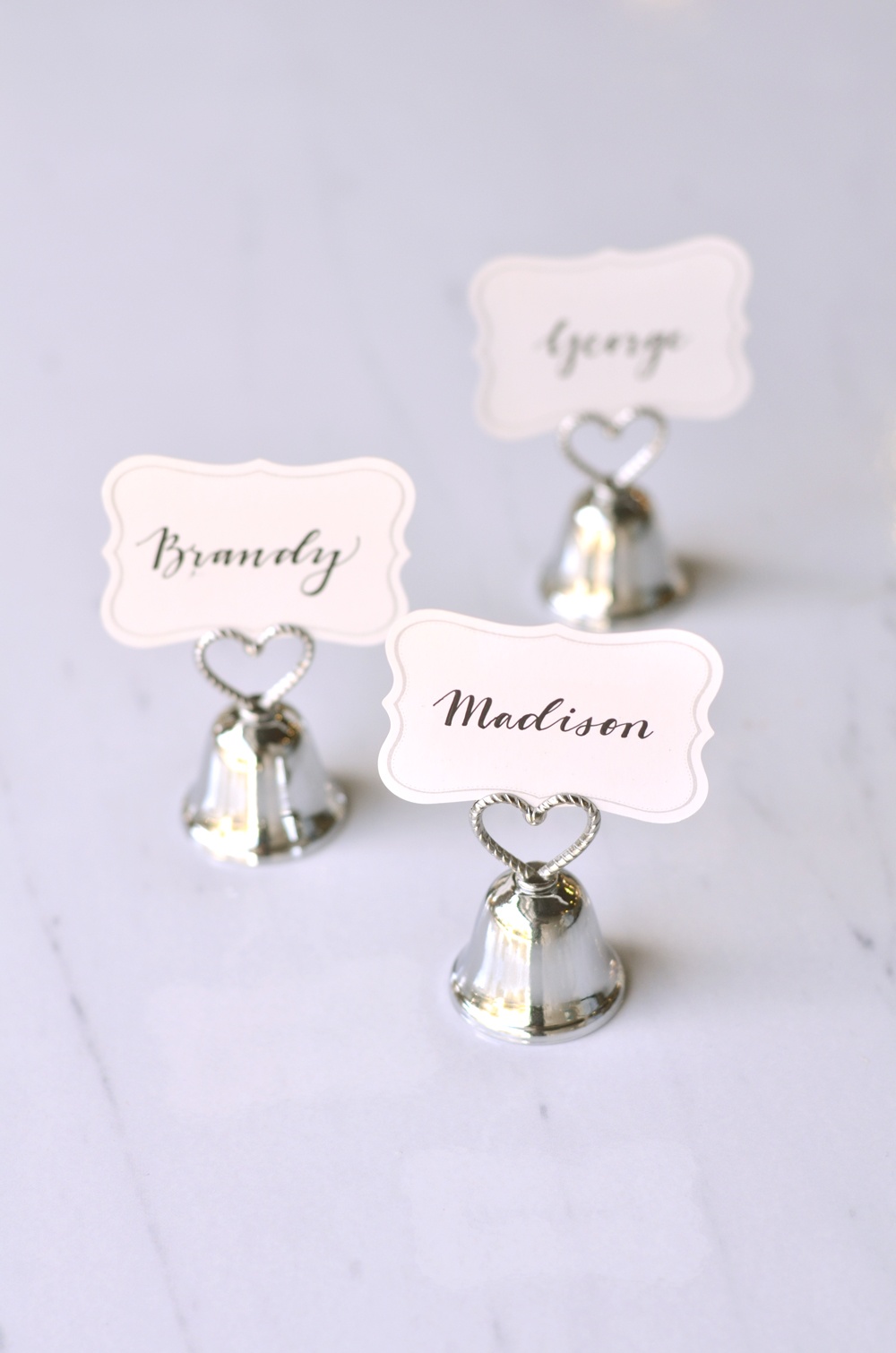 Faux calligraphy wedding place cards 