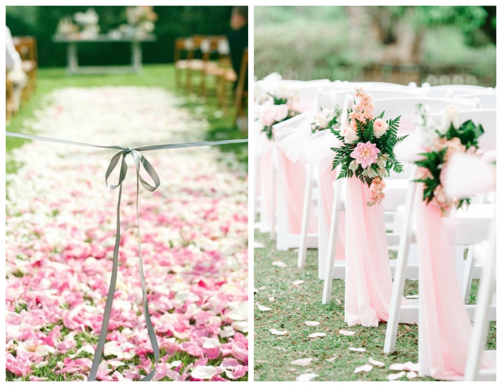 millennial pink, millennial pink wedding, pink wedding, pink wedding chairs, pink wedding aisle, pink petals, pink petals wedding