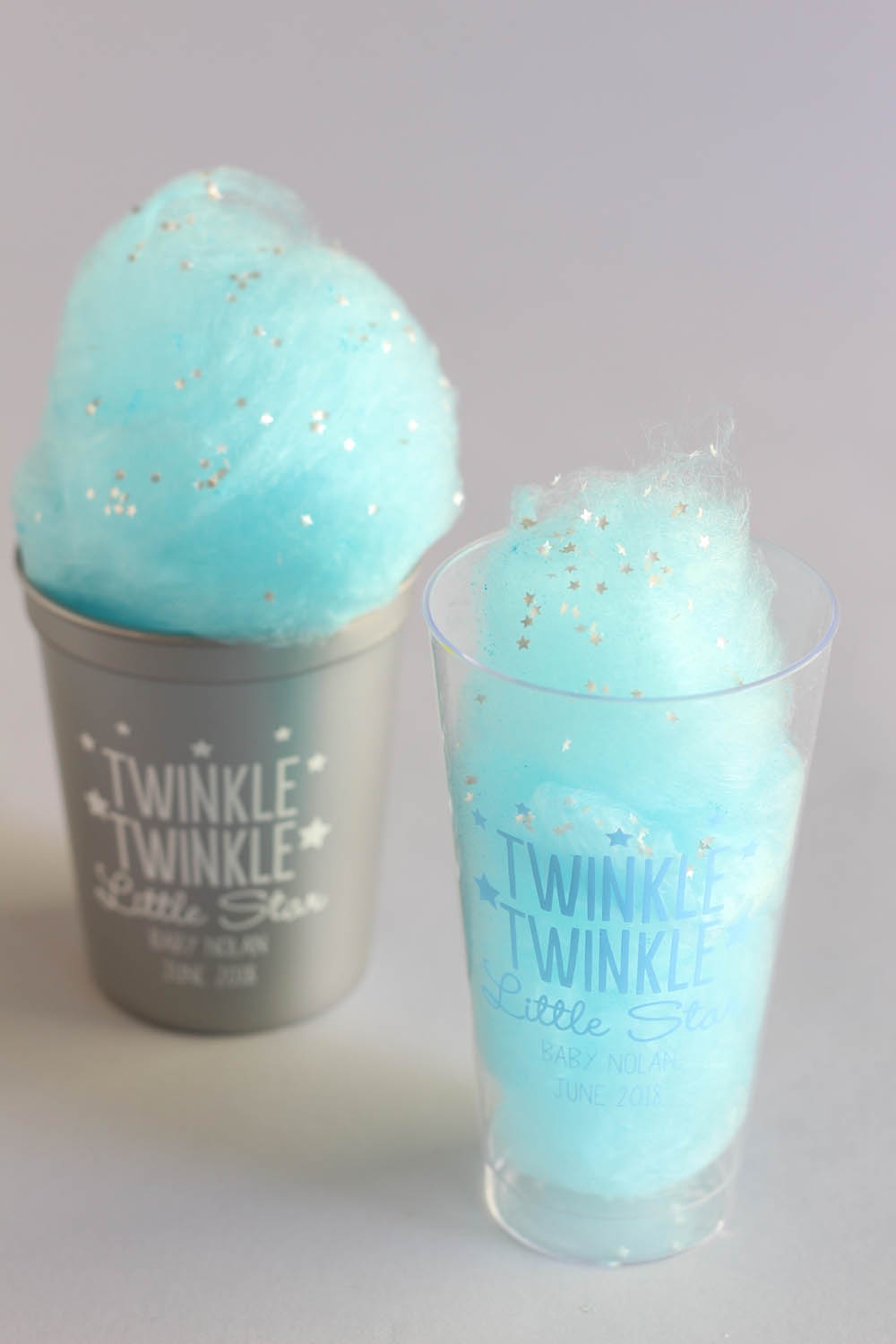 diy cotton candy, cotton candy favor, cotton candy baby shower favor, blue cotton candy, twinkle twinkle baby shower, cotton candy favor, star glitter, edible star glitter 