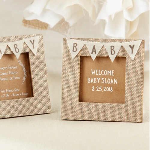 Burlap Baby Frame Place Card Holder