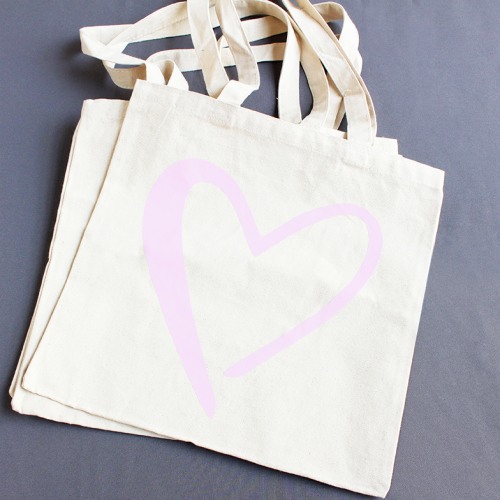 Heart Canvas Shopping Tote