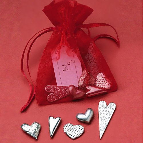Bag of Pewter Hearts