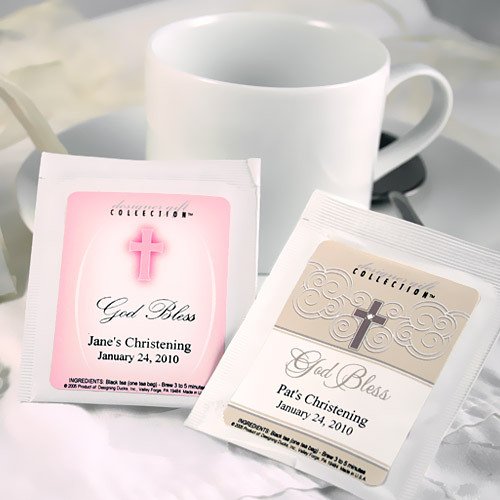 Personalized Christening And Baptism Tea Bag Favors