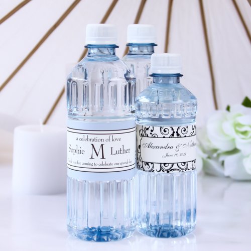 Custom Label Bottled Water - Wedding Designs