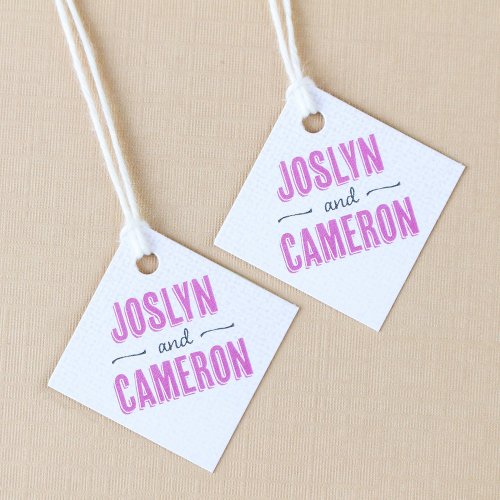 diamond personalized Bridal Shower Favors Tags 