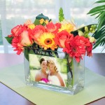 Engraved Glass Photo Vase