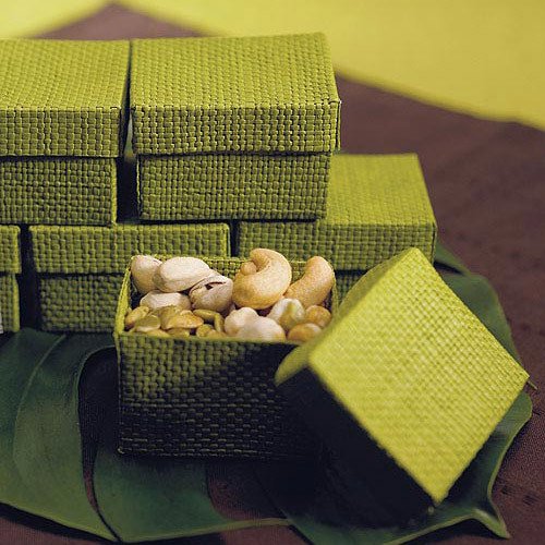 Green Woven Favor Boxes