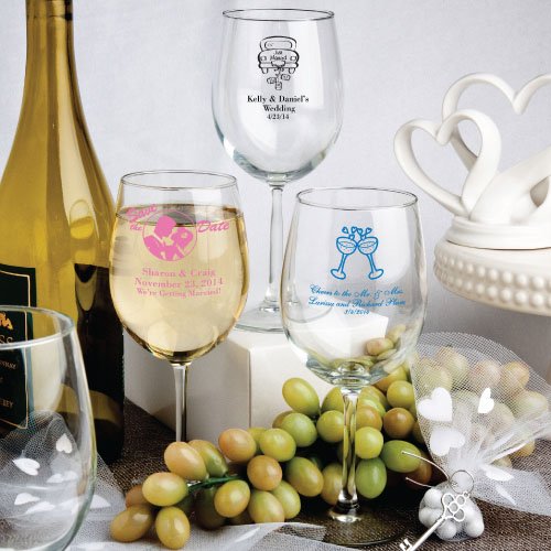 Personalized 12 oz. Wedding Wine Glasses