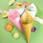 Personalized Metallic Paper Petal Cones