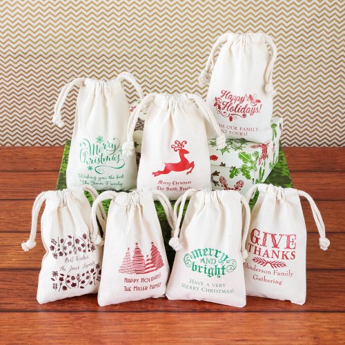 Personalized Natural Cotton Party Favor Bag