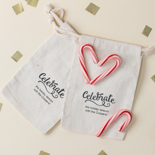 Personalized Natural Cotton Party Favor Bag