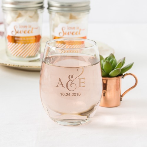 Personalized 9 oz. Stemless Wine Glass
