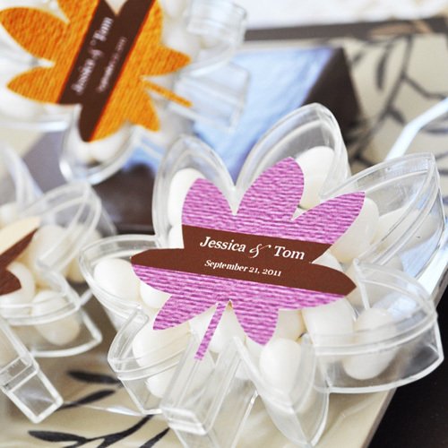 Personalized Fall Leaf Acrylic Favor Box