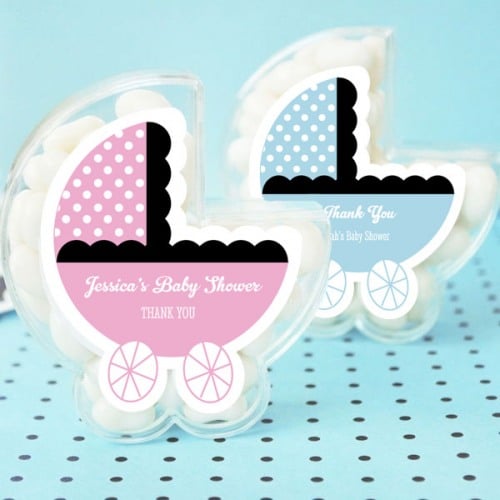 Personalized Baby Carriage Acrylic Favor Box