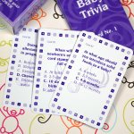 Baby shower trivia game cards