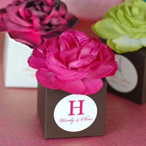 Personalized Flower Topped Favor Box