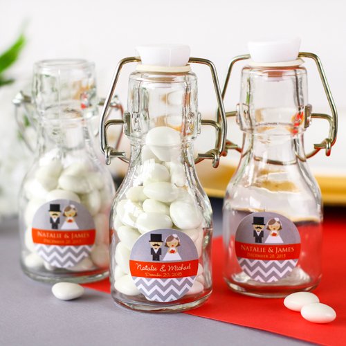Personalized Wedding Mini Glass Bottle