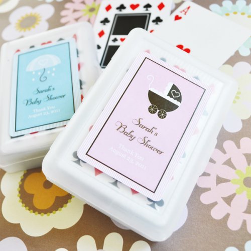Baby Shower Playing Cards with Personalized Labels