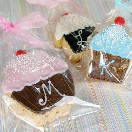Monogram Cupcake Rice Krispy Treat