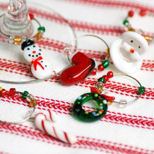 Mini Christmas Wine Charms