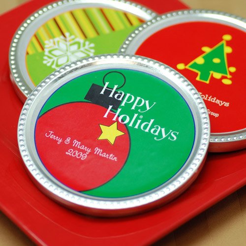 Personalized Holiday Chocolate Disc Favor