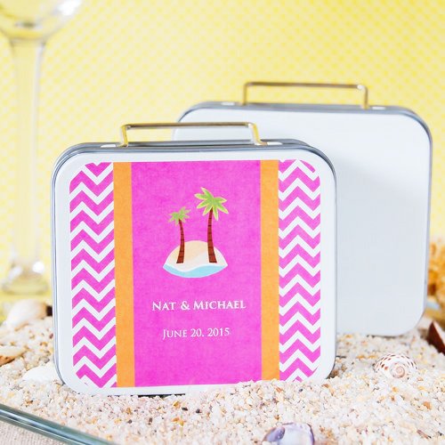 Themed Travel Suitcase Favor Tin
