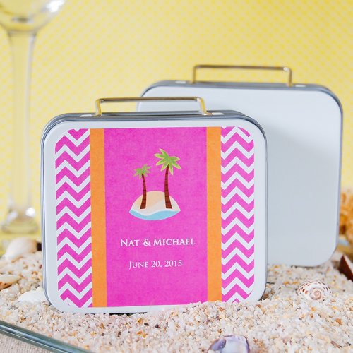 Themed Travel Suitcase Favor Tin