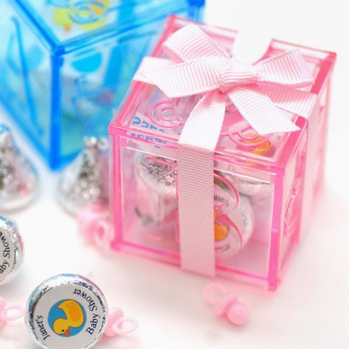 Plastic Baby Block Favor Boxes
