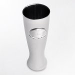 Engraved Gunmetal Pilsner with Pewter Medallion
