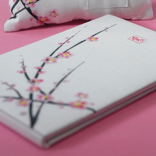 Cherry Blossom Guest Book and Pen Set
