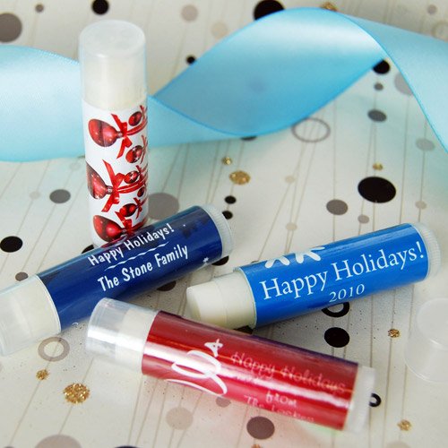 Personalized Holiday Lip Balm Favors