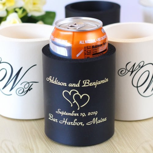 To have and to hold ... and to keep your drink cold! Koozies are such FUN wedding favor ideas. Get some inspiration from www.abrideonabudget.com and find out where to order them for your wedding!