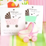 Personalized Designer Baby Carriage Seed Card Favor