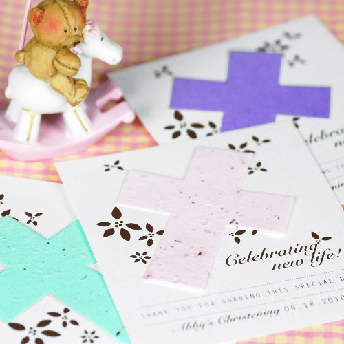 Personalized Designer Religious Seed Card Favor