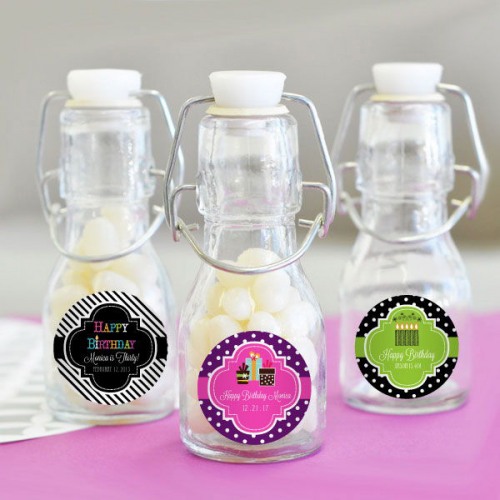 Personalized Birthday Mini Glass Bottle