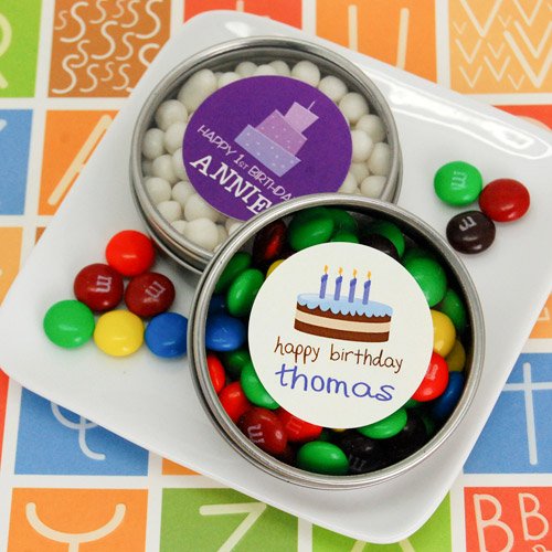 Personalized Birthday Clear Top Candy Tin