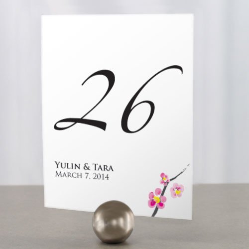Personalized Cherry Blossoms Table Number Cards