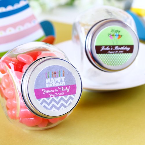 Personalized Mini Glass Birthday Candy Jar