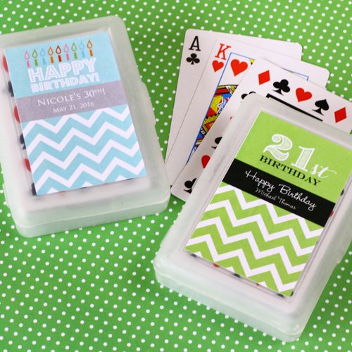 Birthday Playing Cards with Personalized Labels
