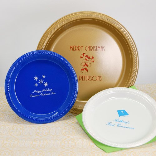 Personalized Round Plastic Party Plates