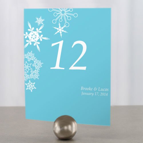 Personalized Snowflakes Table Number Cards