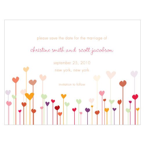 Personalized Garden Hearts Save the Date Cards