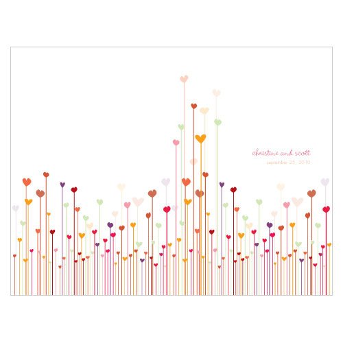 Personalized Garden Hearts Printable Program Paper