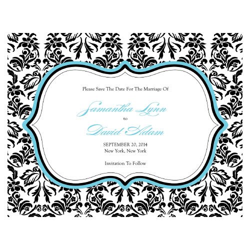 Personalized Damask Save the Dates