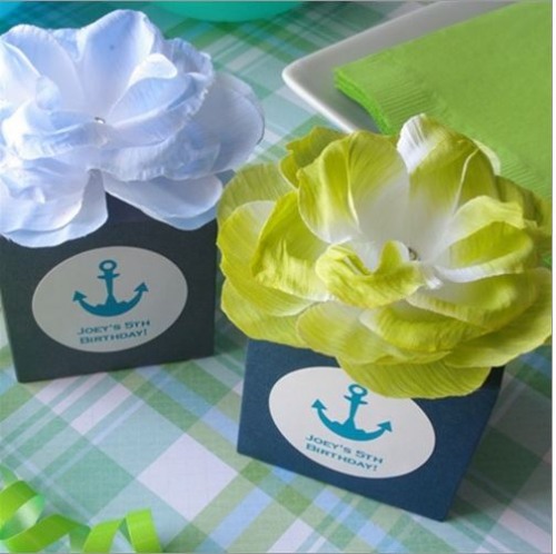 Personalized Flower Topped Birthday Favor Box