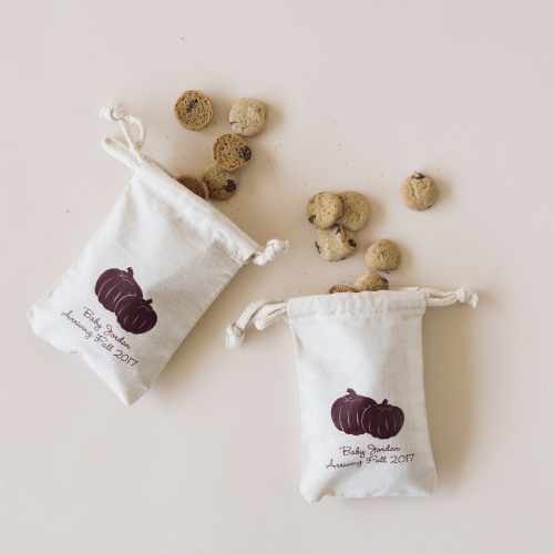 Personalized Natural Cotton Baby Shower Favor Bag