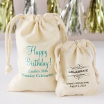 Personalized Natural Cotton Birthday Favor Bag