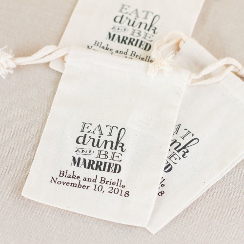 Personalized Natural Cotton Wedding Favor Bag