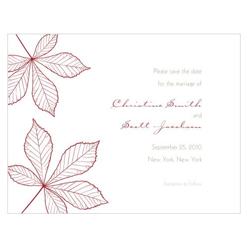 Personalized Autumn Leaves Save the Date Cards